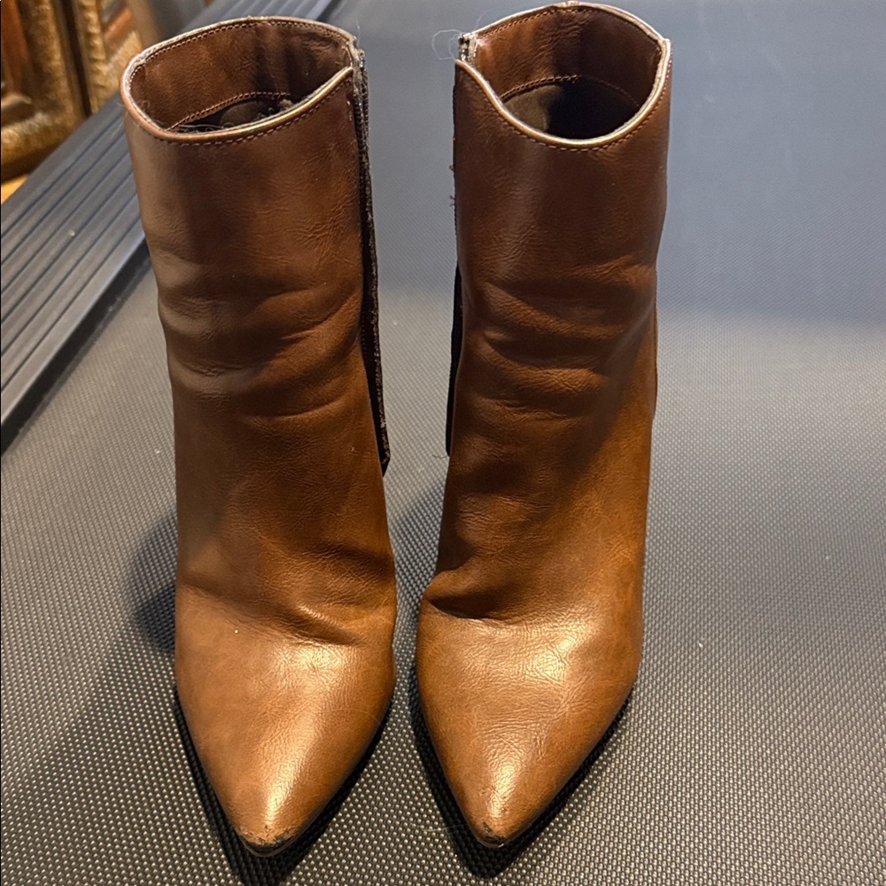 JustFab Tan Ankle Booties